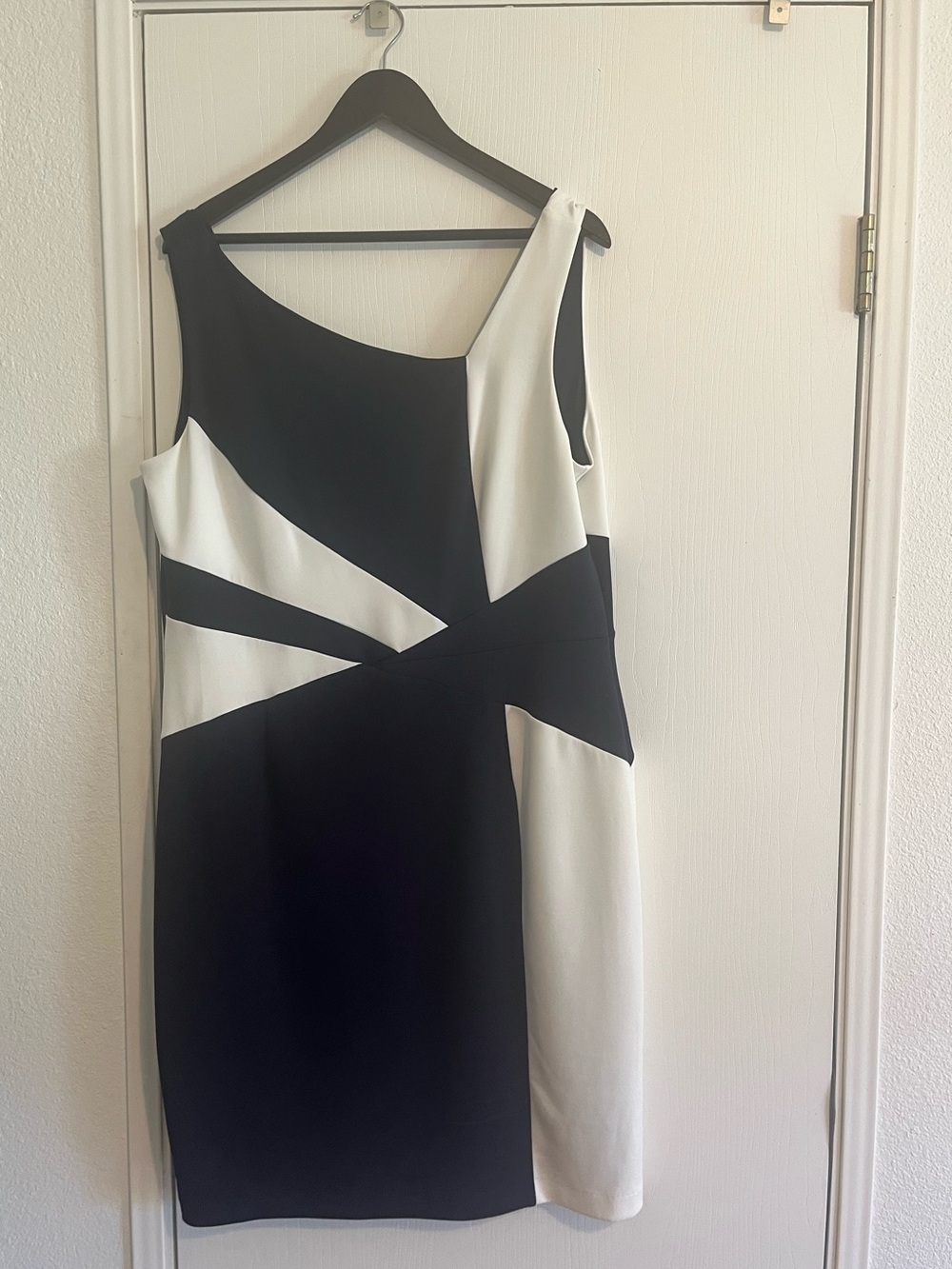 Navy and White Colorblock Mini Dress
